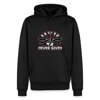 Karate Black Belt Gi Uniform - Männer Premium Bio Hoodie - Schwarz - Vorne - Nico (187cm)