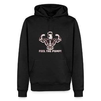 Bodybuilder Kraftsport Fitness Motiv - Männer Premium Bio Hoodie - Schwarz - Vorne - Nico (187cm)