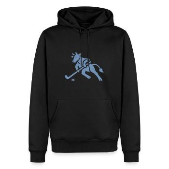Kuh Bulle Eishockeyspieler Silhouette - Männer Premium Bio Hoodie - Schwarz - Vorne - Nico (187cm)