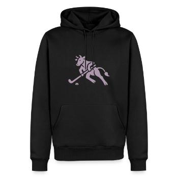 Kuh Bulle Eishockeyspieler Silhouette - Männer Premium Bio Hoodie - Schwarz - Vorne - Nico (187cm)
