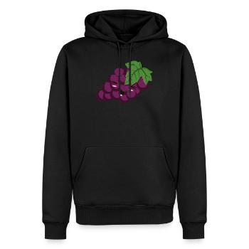 Grapes Fruits Kawaii Grapes - Men’s Premium Organic Hoodie - black - Front - Nico (187cm)