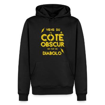Cadeau humour diabolo cirque passion drôle - Sweat à capuche Premium bio Homme - noir - Devant - Nico (187cm)