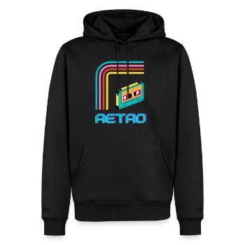 Vintage Retro Kasette - Männer Premium Bio Hoodie - Schwarz - Vorne - Nico (187cm)