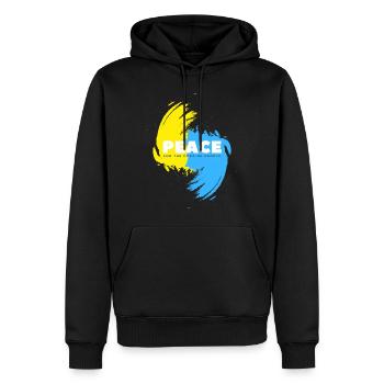 for the ukraine people - Peace for Ukrainians - Men’s Premium Organic Hoodie - black - Front - Nico (187cm)