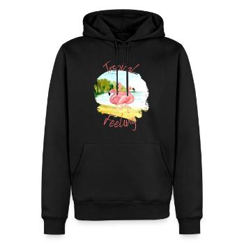 Tropical Feeling - Männer Premium Bio Hoodie - Schwarz - Vorne - Nico (187cm)