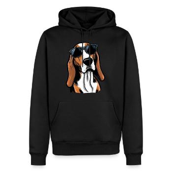 Foxhound australien portant des lunettes de soleil Animaux de compagnie canins - Sweat à capuche Premium bio Homme - noir - Devant - Nico (187cm)