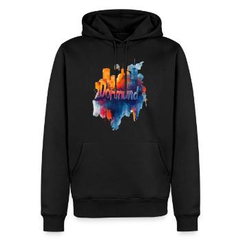 Dortmund - Männer Premium Bio Hoodie - Schwarz - Vorne - Nico (187cm)
