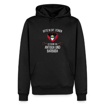 Bitte Nicht Stören Träume Von Antigua Und Barbuda - Männer Premium Bio Hoodie - Schwarz - Vorne - Nico (187cm)