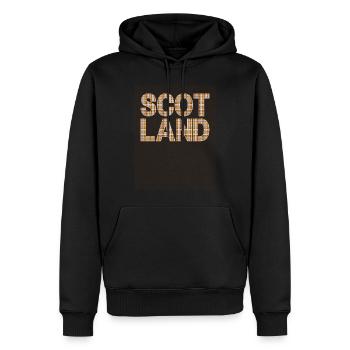 Schottland Tartan Schriftzug Dudelsack Highlands - Männer Premium Bio Hoodie - Schwarz - Vorne - Nico (187cm)
