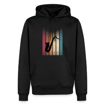 Vintage Retro Saxophonist Saxophon - Männer Premium Bio Hoodie - Schwarz - Vorne - Nico (187cm)