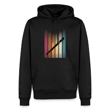 Retro Vintage Blockflöte - Männer Premium Bio Hoodie - Schwarz - Vorne - Nico (187cm)