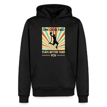 Einer Von Uns Beiden Spielt Besser Basketball - Männer Premium Bio Hoodie - Schwarz - Vorne - Nico (187cm)