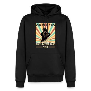 Einer Von Uns Beiden Spielt Besser Basketball - Männer Premium Bio Hoodie - Schwarz - Vorne - Nico (187cm)
