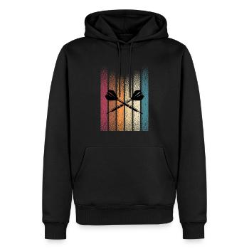 Retro Dartturnier Darter Dartpfeile Dartscheibe - Männer Premium Bio Hoodie - Schwarz - Vorne - Nico (187cm)