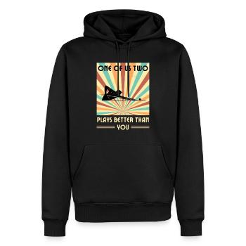 Einer von uns beiden spielt besser als du Billard - Männer Premium Bio Hoodie - Schwarz - Vorne - Nico (187cm)