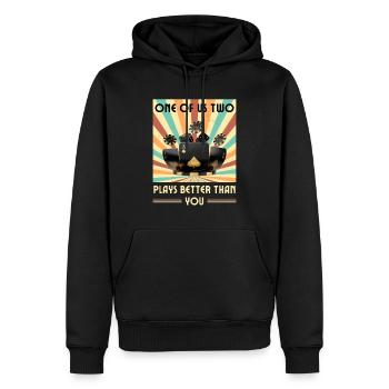 Einer Von Uns Beiden Spielt Besser Als Du Poker - Männer Premium Bio Hoodie - Schwarz - Vorne - Nico (187cm)