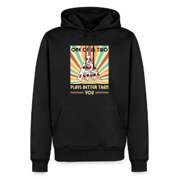 Einer Von Uns Beiden Spielt Besser Als Du Poker - Männer Premium Bio Hoodie - Schwarz - Vorne - Nico (187cm)