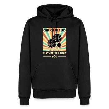 Einer Von Uns Beiden Spielt Besser Boule Als Du - Männer Premium Bio Hoodie - Schwarz - Vorne - Nico (187cm)