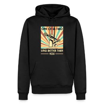 Einer Von Uns Beiden Singt Besser Als Du - Männer Premium Bio Hoodie - Schwarz - Vorne - Nico (187cm)