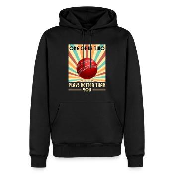 Einer Von Uns Beiden Spielt Besser Als Du Cricket - Männer Premium Bio Hoodie - Schwarz - Vorne - Nico (187cm)