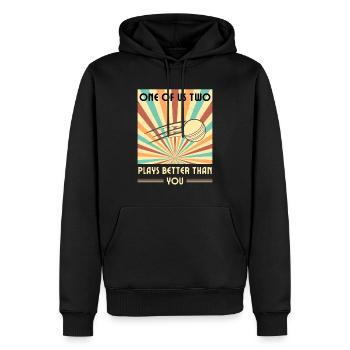 Einer Von Uns Beiden Spielt Besser Als Du Cricket - Männer Premium Bio Hoodie - Schwarz - Vorne - Nico (187cm)
