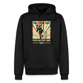Einer Von Uns Beiden Spielt Besser Als Du Cricket - Männer Premium Bio Hoodie - Schwarz - Vorne - Nico (187cm)