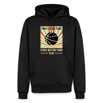 Einer Von Uns Beiden Spielt Besser Basketball - Männer Premium Bio Hoodie - Schwarz - Vorne - Nico (187cm)