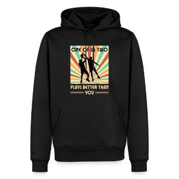 Einer Von Uns Beiden Spielt Besser Basketball - Männer Premium Bio Hoodie - Schwarz - Vorne - Nico (187cm)