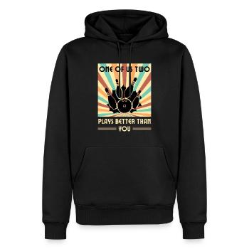 Einer Von Uns Beiden Spielt Besser Als Du Bowling - Männer Premium Bio Hoodie - Schwarz - Vorne - Nico (187cm)