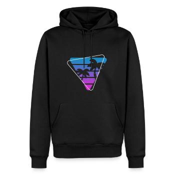 Palm Tree Sunset Painter Poison - Men’s Premium Organic Hoodie - black - Front - Nico (187cm)