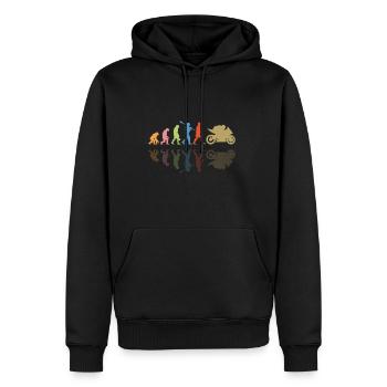 Motorcycle Evolution Vintage Shadow Biker - Männer Premium Bio Hoodie - Schwarz - Vorne - Nico (187cm)