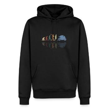 Motorcycle Evolution Vintage Shadow Biker - Männer Premium Bio Hoodie - Schwarz - Vorne - Nico (187cm)