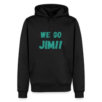 we go Jim, green distress gym motivational quote - Men’s Premium Organic Hoodie - black - Front - Nico (187cm)