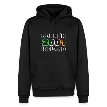 Irlande 2001 - Sweat à capuche Premium bio Homme - noir - Devant - Nico (187cm)