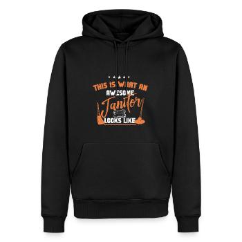 Putzfrau Spruch Reinigungskraft Putzfee - Männer Premium Bio Hoodie - Schwarz - Vorne - Nico (187cm)