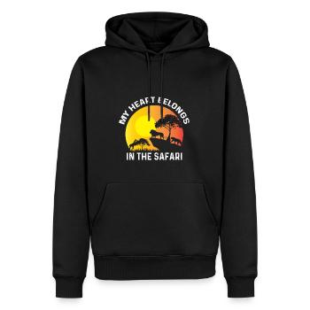 Gehört in Safari Backpacker Geschenk - Männer Premium Bio Hoodie - Schwarz - Vorne - Nico (187cm)