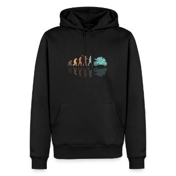 Motorcycle Evolution Vintage Shadow Biker - Männer Premium Bio Hoodie - Schwarz - Vorne - Nico (187cm)