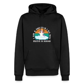 Lustiger Einhorn Spruch I Einhörner - Männer Premium Bio Hoodie - Schwarz - Vorne - Nico (187cm)
