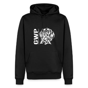 German Wirehaired Pointer Portrait Jagdhund Hunde - Männer Premium Bio Hoodie - Schwarz - Vorne - Nico (187cm)
