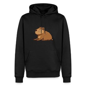 Wasserschwein - Männer Premium Bio Hoodie - Schwarz - Vorne - Nico (187cm)