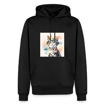 Fräulein Mimmi - Männer Premium Bio Hoodie - Schwarz - Vorne - Nico (187cm)