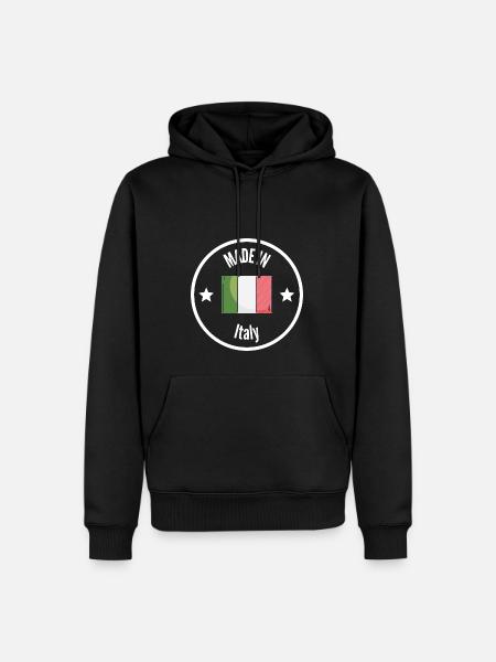 MADE IN ITALY White - Men’s Premium Organic Hoodie - black