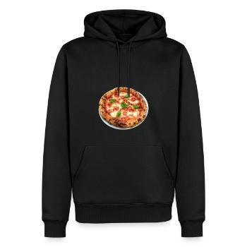SALAMI PIZZA PIZZA. - Männer Premium Bio Hoodie - Schwarz - Vorne - Nico (187cm)