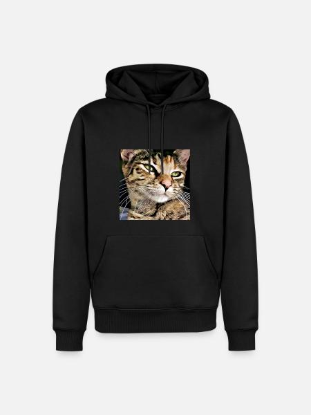 Tabby cat portrait - Men’s Premium Organic Hoodie -