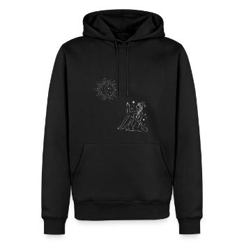 Sonne Mond Sterne Frau - Männer Premium Bio Hoodie - Schwarz - Vorne - Nico (187cm)