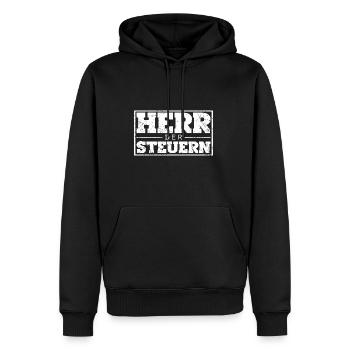 Herr Der Steuern Steuerberater Finanzamt Geschenk - Männer Premium Bio Hoodie - Schwarz - Vorne - Nico (187cm)