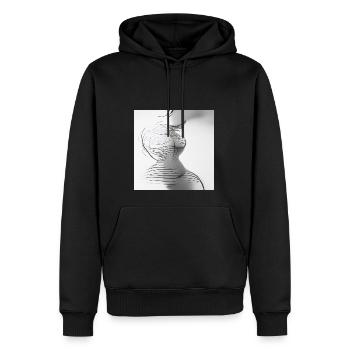 Dessiner la silhouette de belles courbes féminines - Sweat à capuche Premium bio Homme - noir - Devant - Nico (187cm)