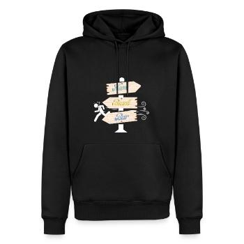 Panneau home beach bar - Sweat à capuche Premium bio Homme - noir - Devant - Nico (187cm)
