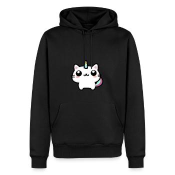 Unicorn Cat Einhorn Katze Unikat Unicat - Männer Premium Bio Hoodie - Schwarz - Vorne - Nico (187cm)