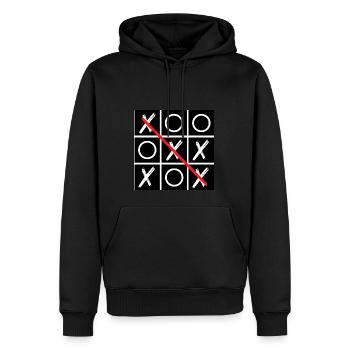 Tic Tac Toe - Männer Premium Bio Hoodie - Schwarz - Vorne - Nico (187cm)